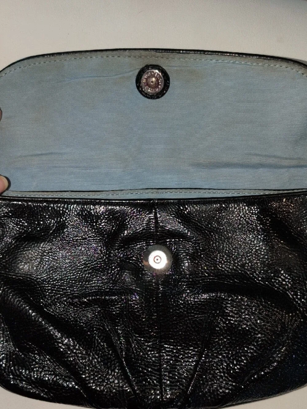 Coach Black Pebbled Leather Wristlet Clutch With Hang Tag